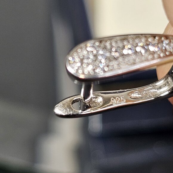 Royal Blue Drop 925 Sterling Silver Earrings, Long Bridal Birthday Gift - Picture 7 of 12